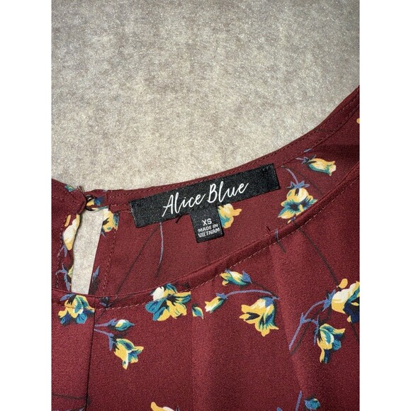Alice Blue Women’s Floral Blouse Size XS Cap Sleeve - Picture 2 of 7